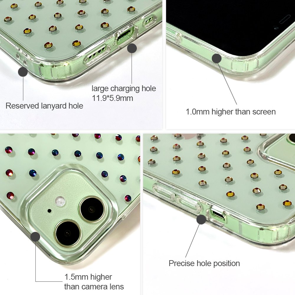 Women'S Luxury Diamond Design Shock Proof Diamond Phone Bag Case With Strap For Iphone 14 13 12 11 pro max