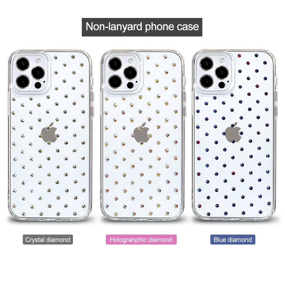 Women'S Luxury Diamond Design Shock Proof Diamond Phone Bag Case With Strap For Iphone 14 13 12 11 pro max