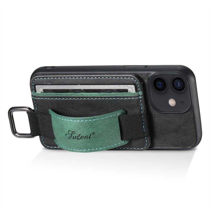 Business Leather Card Pocket Wallet Case For iphone 14 Plus 13 12 11 15 Pro Max X XS XR Wrist band Stand Camera Protection Cover
