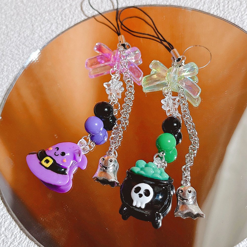 Lilangda Ghost Mobile Phone Charms Straps Lanyard Halloween Kawaii Women Phones Keychain Accessories Fashion Cute Ins style