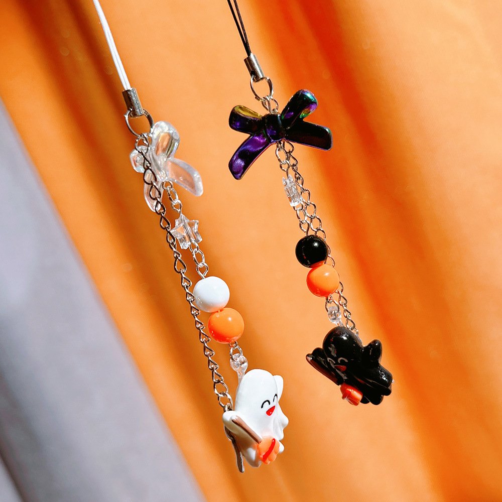 Lilangda Ghost Mobile Phone Charms Straps Lanyard Halloween Kawaii Women Phones Keychain Accessories Fashion Cute Ins style