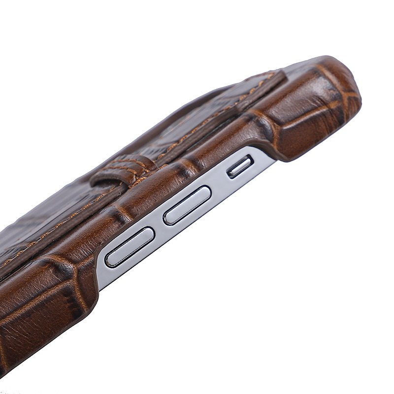Business Style Genuine Leather Phone Case Crocodile Pattern Mobile Phone Cover with Strap for iPhone 13 Pro Max Case