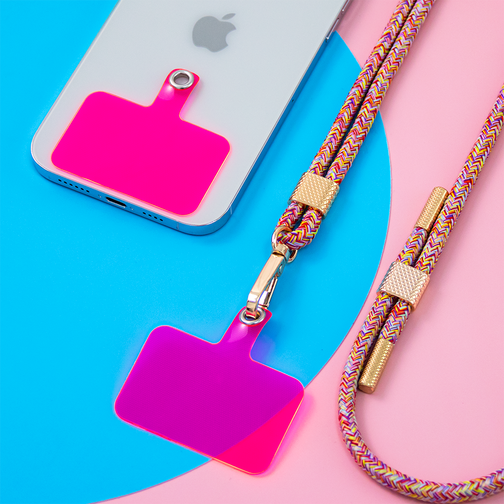 Universal Crossbody Mobile Phone Lanyard Adjustable Dacron Necklace Cell Phone Strap With Detachable Patch