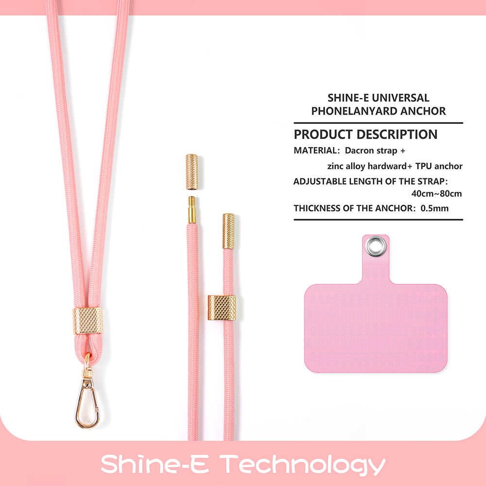 Universal Crossbody Mobile Phone Lanyard Adjustable Dacron Necklace Cell Phone Strap With Detachable Patch