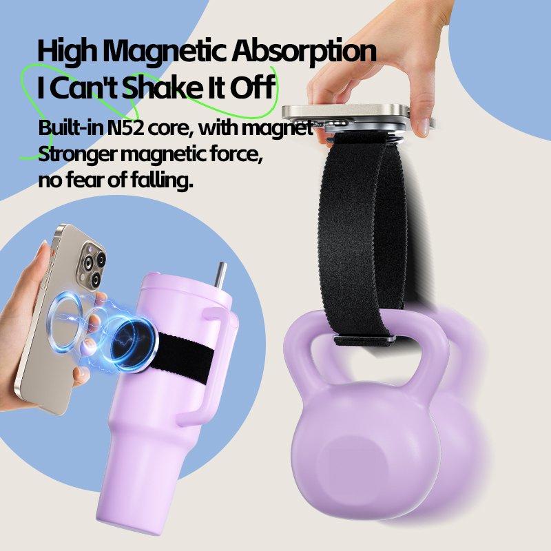Magnetic Compatible Phone Holder Strap Water Bottle Metal Ring Mount Accessory Phone Android Devices