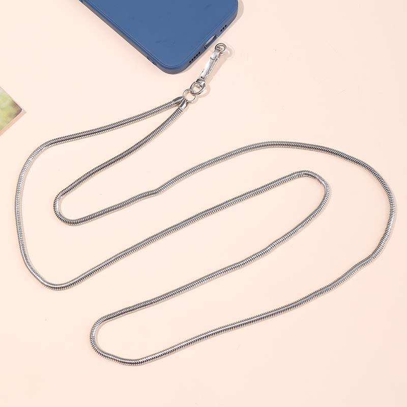 Gold Plated Metal Chain Mobile Phone Lanyard Detachable Pearl Beaded Phone Case Necklace Universal Adjustable Cell Phone Strap