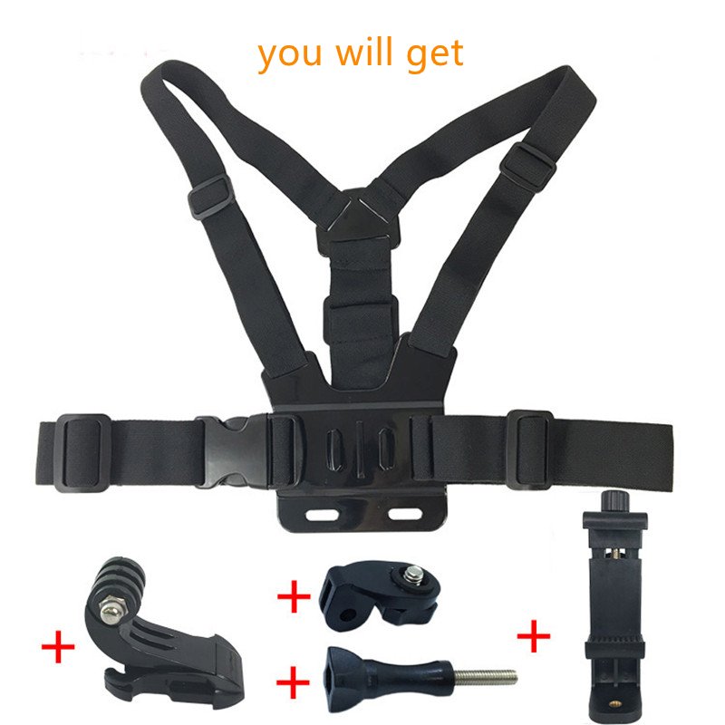 Chest with Fixed Mobile Phone Chest Mount Harness Strap Holder Cell Phone Clip Action Camera POV for iPhone Samsung Smartphone