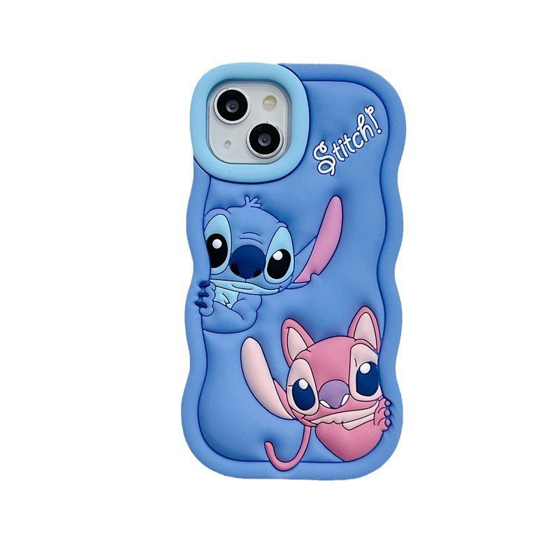 New Cute 3D Stitch Silicone Mobile Phone Case For iPhone 16 15 14 13 12 11 Pro max Fashion Cartoon Rubber Shockproof Back Cover