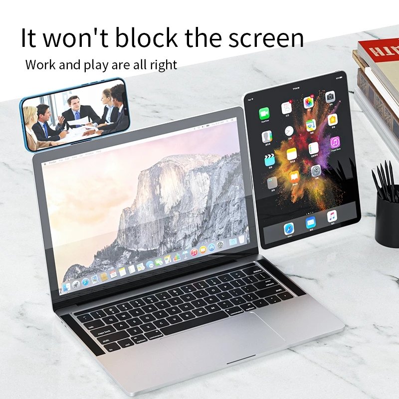 Hot Sale Magnetic Mini Invisible Adjustable Aluminum Mobile Phone Holder For Laptop Side Extended