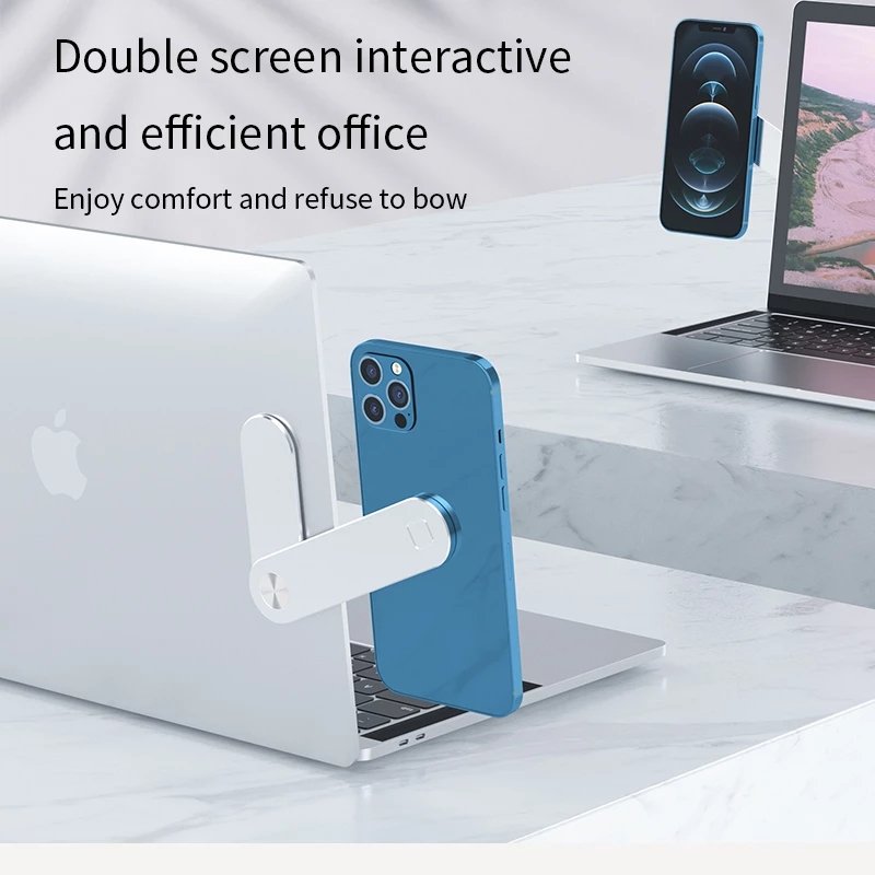 Hot Sale Magnetic Mini Invisible Adjustable Aluminum Mobile Phone Holder For Laptop Side Extended