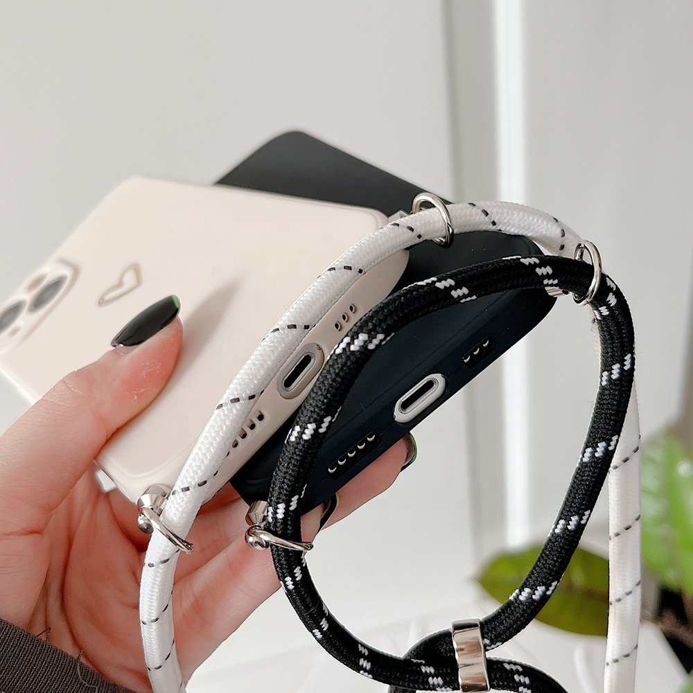 Necklace Cross Body Strap with Lanyard Silicone Case Cover For iPhone 11 12 13 14 15 Pro Max