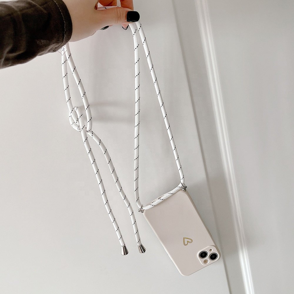 Necklace Cross Body Strap with Lanyard Silicone Case Cover For iPhone 11 12 13 14 15 Pro Max