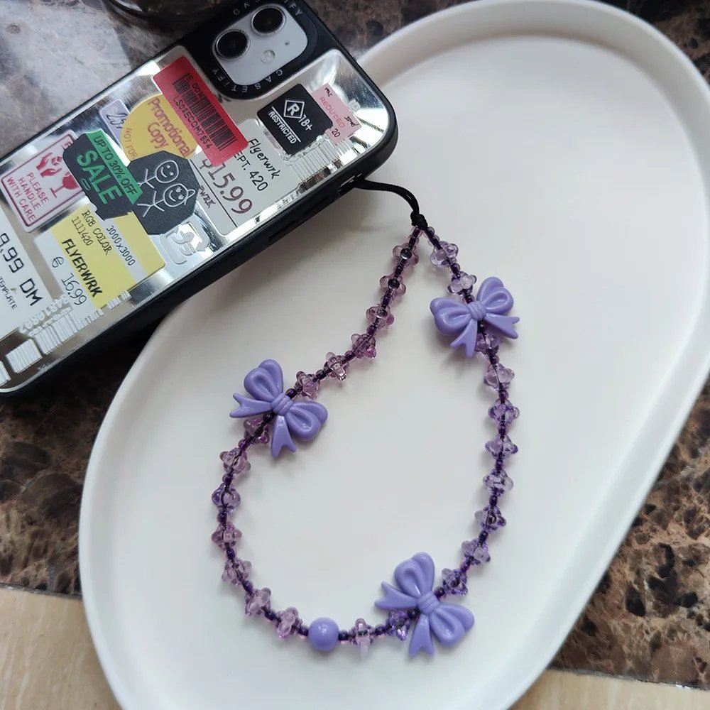 New In Bowknot Phone String Fashion Cute Phone Charm Cellphone Strap Korea Y2K Women Girl Friend Jewelry