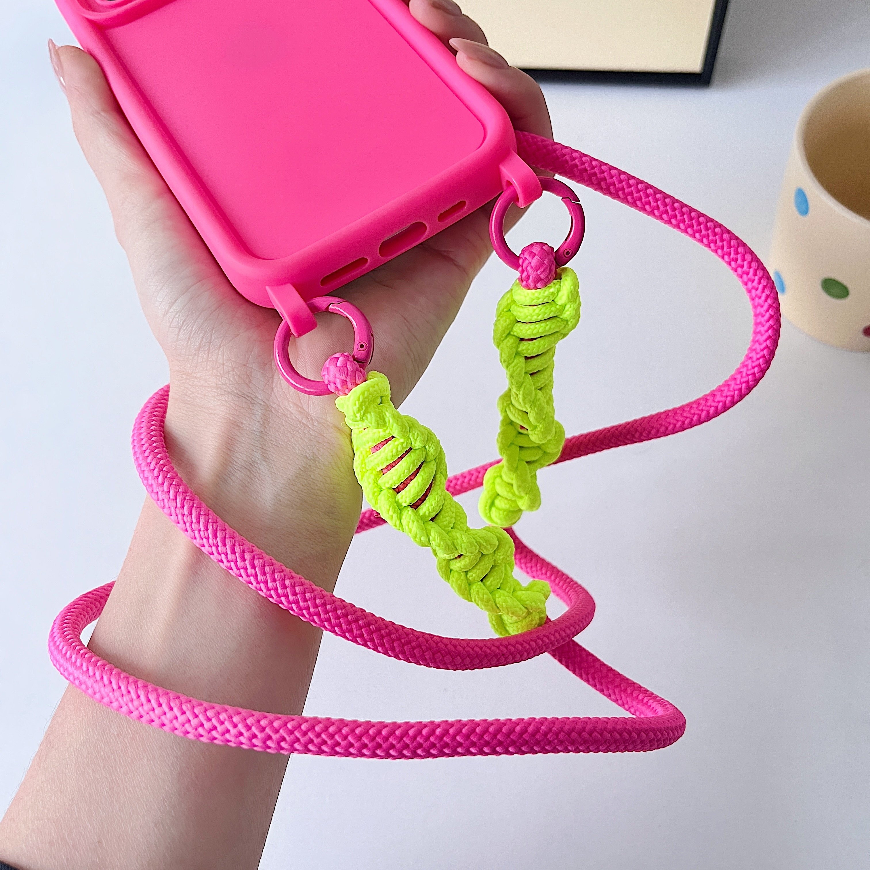 Adjustable Detachable Neck Cord Universal Crossbody Strap Stylish Polyester Phone Lanyard Convenient Accessory Mobile Phone Case