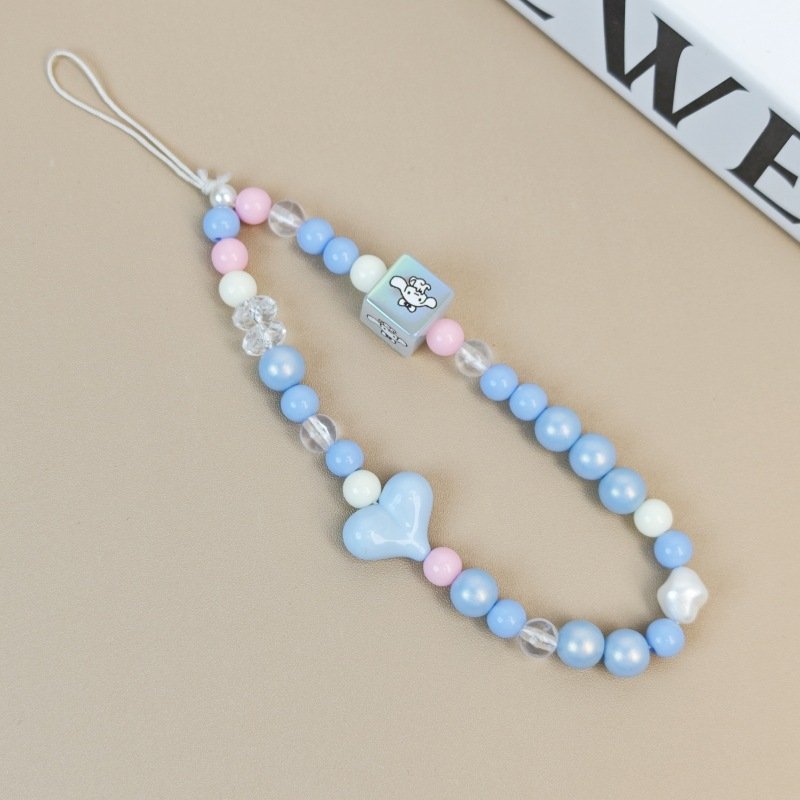 2022 Beads Mobile Phone Chain Lanyard Women Girls Crystal Stone Pearl Rope Phone Chain For Cell Phone Hanging Cord