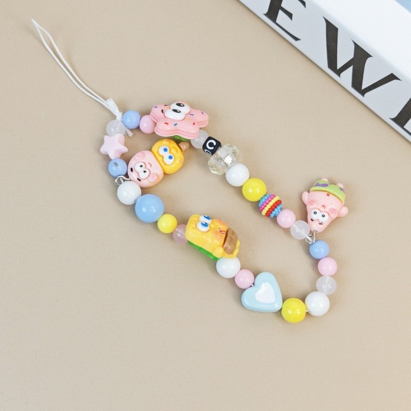2022 Beads Mobile Phone Chain Lanyard Women Girls Crystal Stone Pearl Rope Phone Chain For Cell Phone Hanging Cord