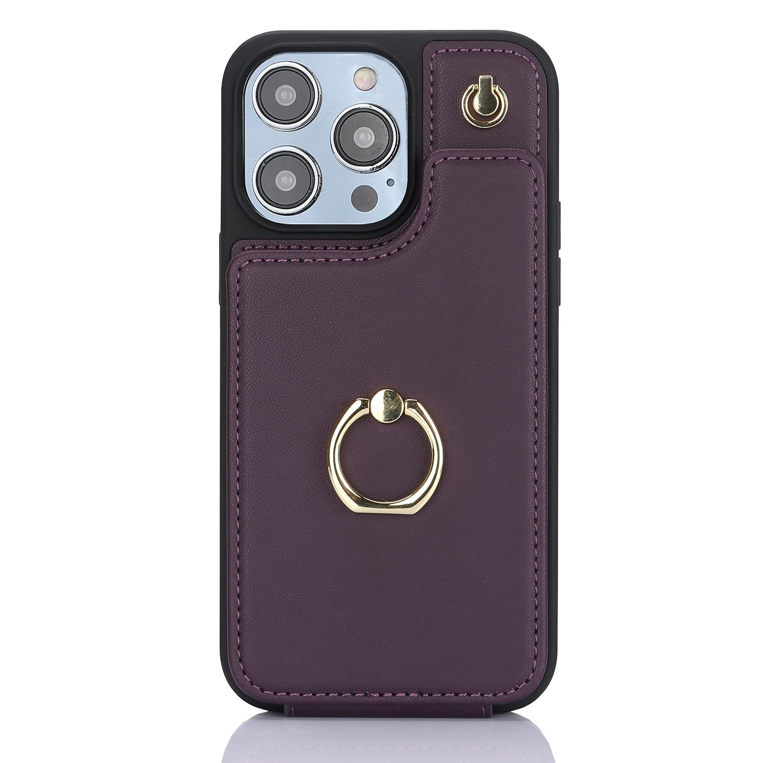 Women Card Wallet Purse Phone Case For iPhone 15 pro max, Leather Cross body Strap Mobile Cover With Holder Ring For iPhone 16