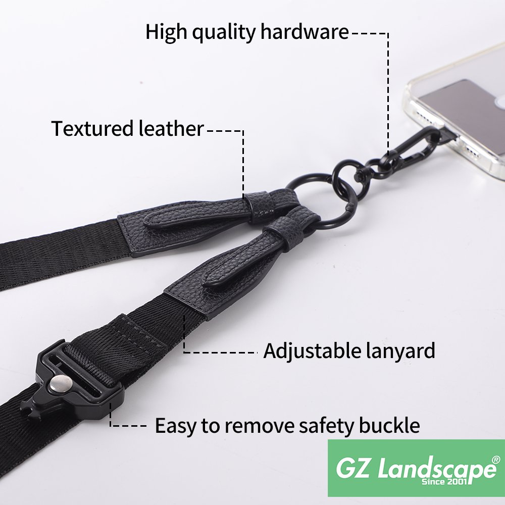 2 in 1 thicken wrist strap cell phone adjustable crossbody mobile phone lanyard leather neck strap