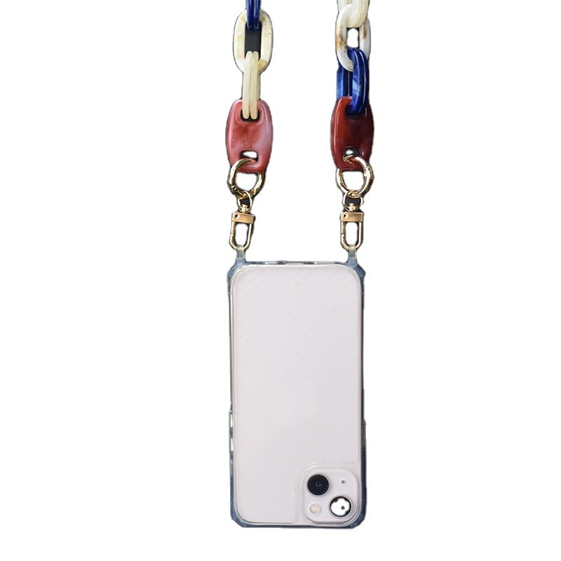 2023 Acrylic Bag Phone Chain Mixed Colorful Versatile Phone Crossbody Necklace INS Fashion Long Bag Mobile Phone Shoulder Strap