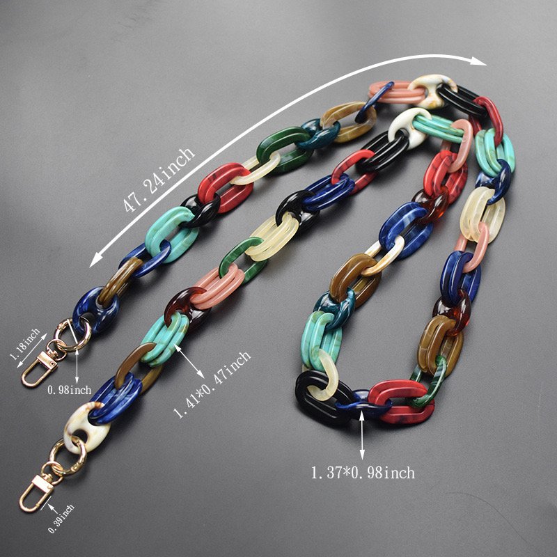 2023 Acrylic Bag Phone Chain Mixed Colorful Versatile Phone Crossbody Necklace INS Fashion Long Bag Mobile Phone Shoulder Strap