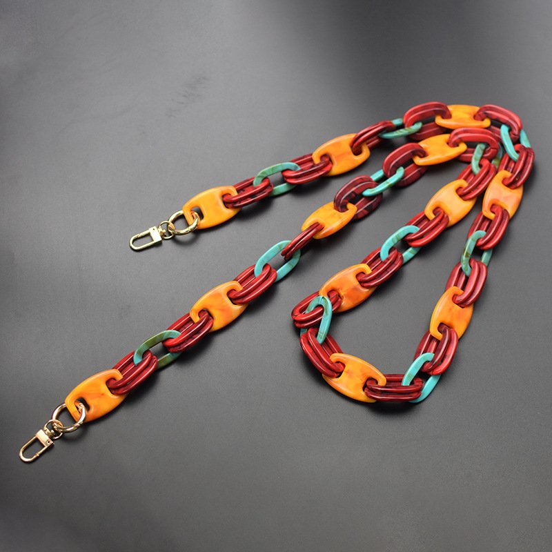 2023 Acrylic Bag Phone Chain Mixed Colorful Versatile Phone Crossbody Necklace INS Fashion Long Bag Mobile Phone Shoulder Strap