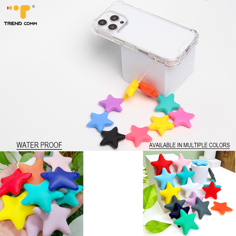 New Arrival Universal Silicone Star Phone Strap Flexible Detachable Wrist Strap for Mobile Phone Case