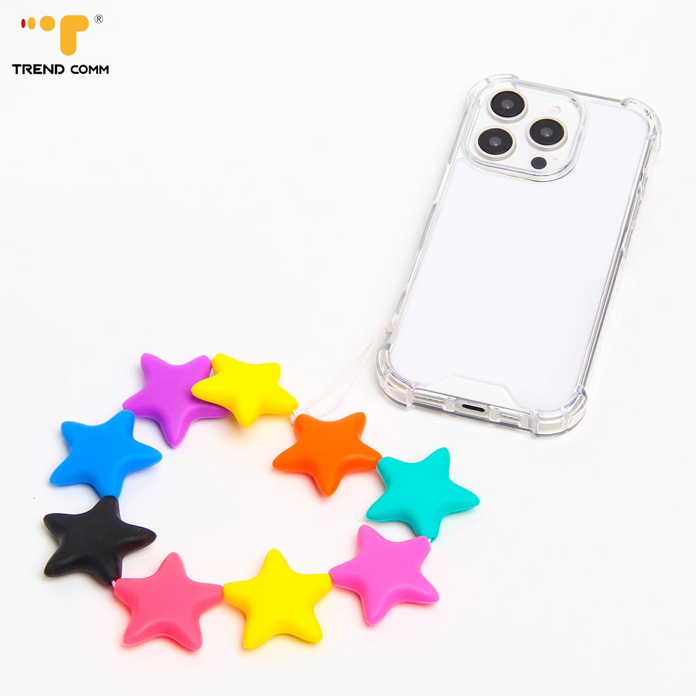 New Arrival Universal Silicone Star Phone Strap Flexible Detachable Wrist Strap for Mobile Phone Case