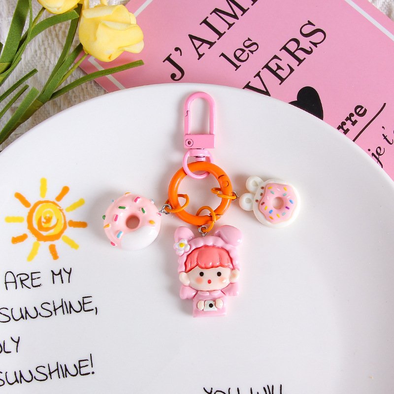 Lilangda New Anti-lost Keychain Mobile Phone Strap Accessories Resin Cute Doll Pendant for Girls Bag Pendant Backpack Decor