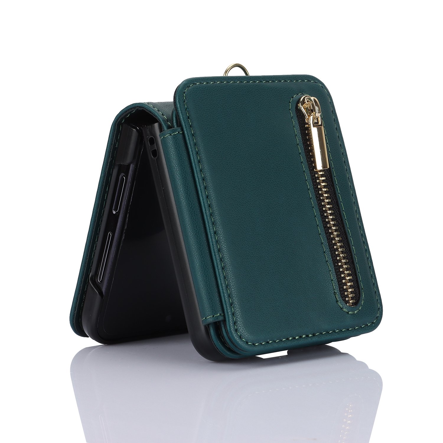 Crossbody Shoulder Strap Phone Case with Zipper Design Credit Card Case for Samsung Z Flip 5 Wallet Back Cover Case Luxury