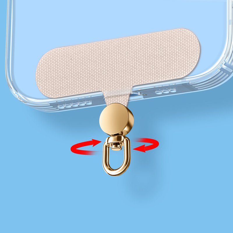 Universal Fabric Cell Phone Lanyard with Durable Ropes and D-Ring Rotatable Patch Shape Fabric Clip for Mobile Phone Straps