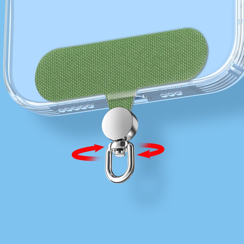 Universal Fabric Cell Phone Lanyard with Durable Ropes and D-Ring Rotatable Patch Shape Fabric Clip for Mobile Phone Straps