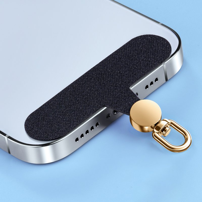 Universal Fabric Cell Phone Lanyard with Durable Ropes and D-Ring Rotatable Patch Shape Fabric Clip for Mobile Phone Straps