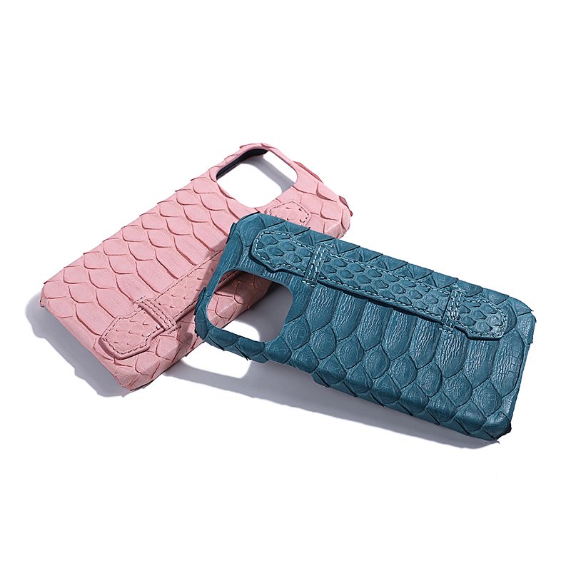 Custom Real Exotic Genuine Snake Leather Phone Cover Cell Phone Case For IPhone 14 Pro Max Mobile Cover Leather With Strap