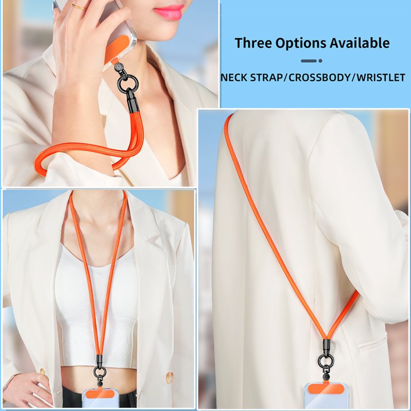 Universal Cute Design Polyester Rope Wrist Strap Fashionable Short Mobile Phone Lanyard Keychain Tether Patch for Cell Phone