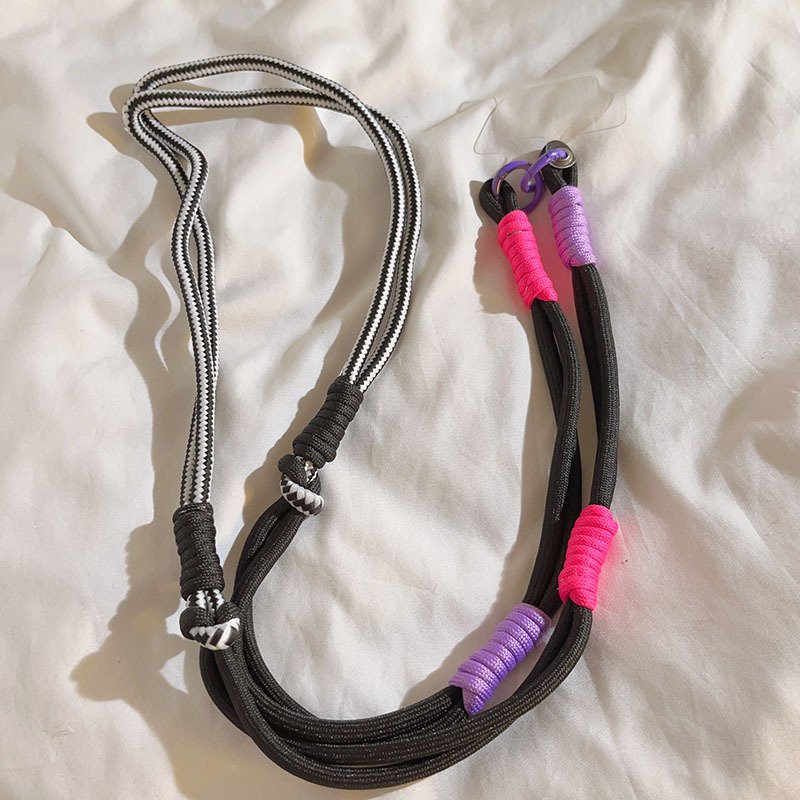 8mm Universal Anti Loss Phone Lanyard with Patch Label Colorful Nylon Woven Phone Chain Neck Strap Mobile Phone Strap
