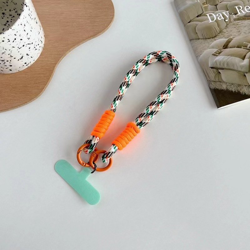 Universal Phone Case Wrist Strap Rope Anti Lost Colorful Nylon Short Hand Strap Rope With Patch Tab Phone Lanyard for iPhone 16