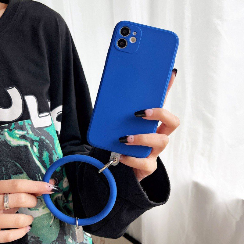 Fashion liquid silicone Mobile Phone Chain Women Girl Phone Strap Anti-Lost Wrist strap hand loop Circle hanging ring