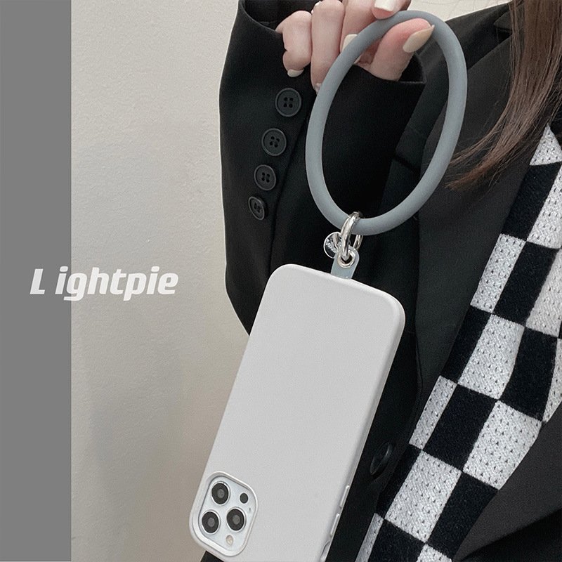 Fashion liquid silicone Mobile Phone Chain Women Girl Phone Strap Anti-Lost Wrist strap hand loop Circle hanging ring