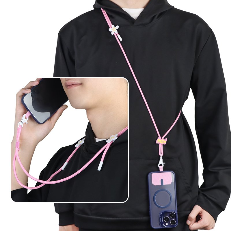 Personalized Adjustable Phone Chain Necklace Patch Strap Tab Tether Cell Mobile Phone Case Lanyard Phone Case Accessories