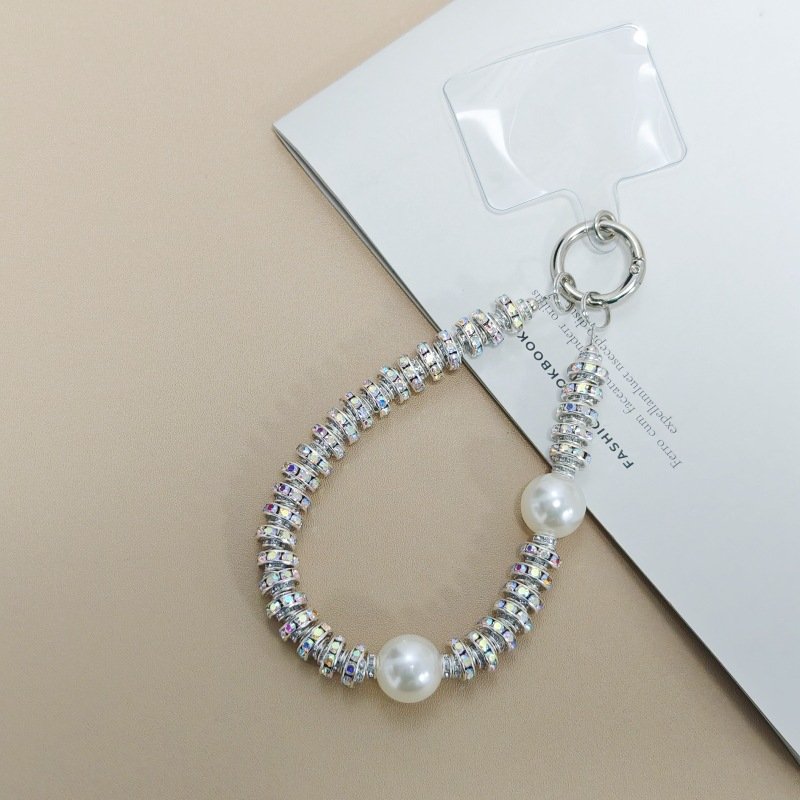 Beaded Rhinestone Metal Phone Chain, Wrist Strap, Universal Anti-Lost Phone Case Lanyard, Mobile Phone Charm