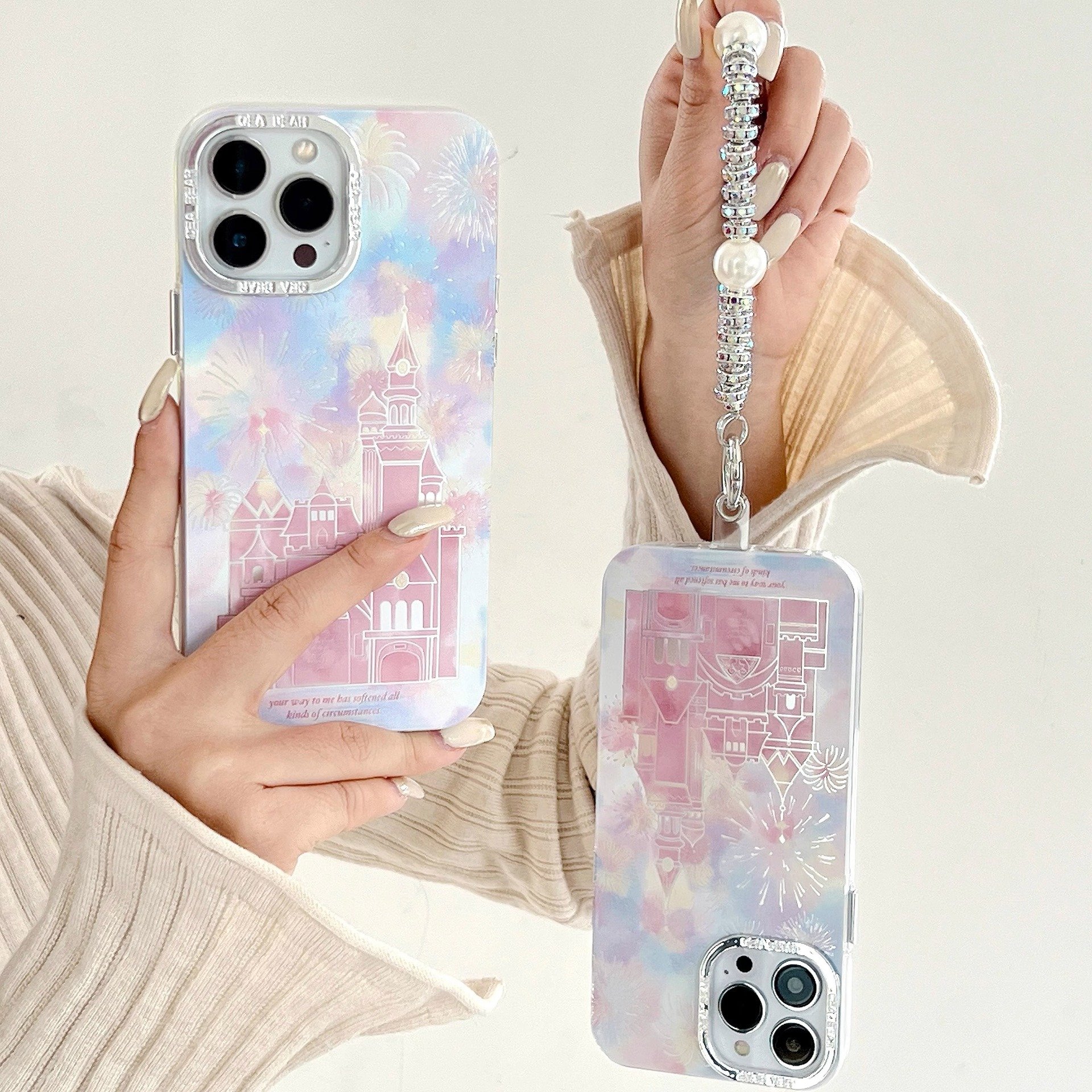 Beaded Rhinestone Metal Phone Chain, Wrist Strap, Universal Anti-Lost Phone Case Lanyard, Mobile Phone Charm