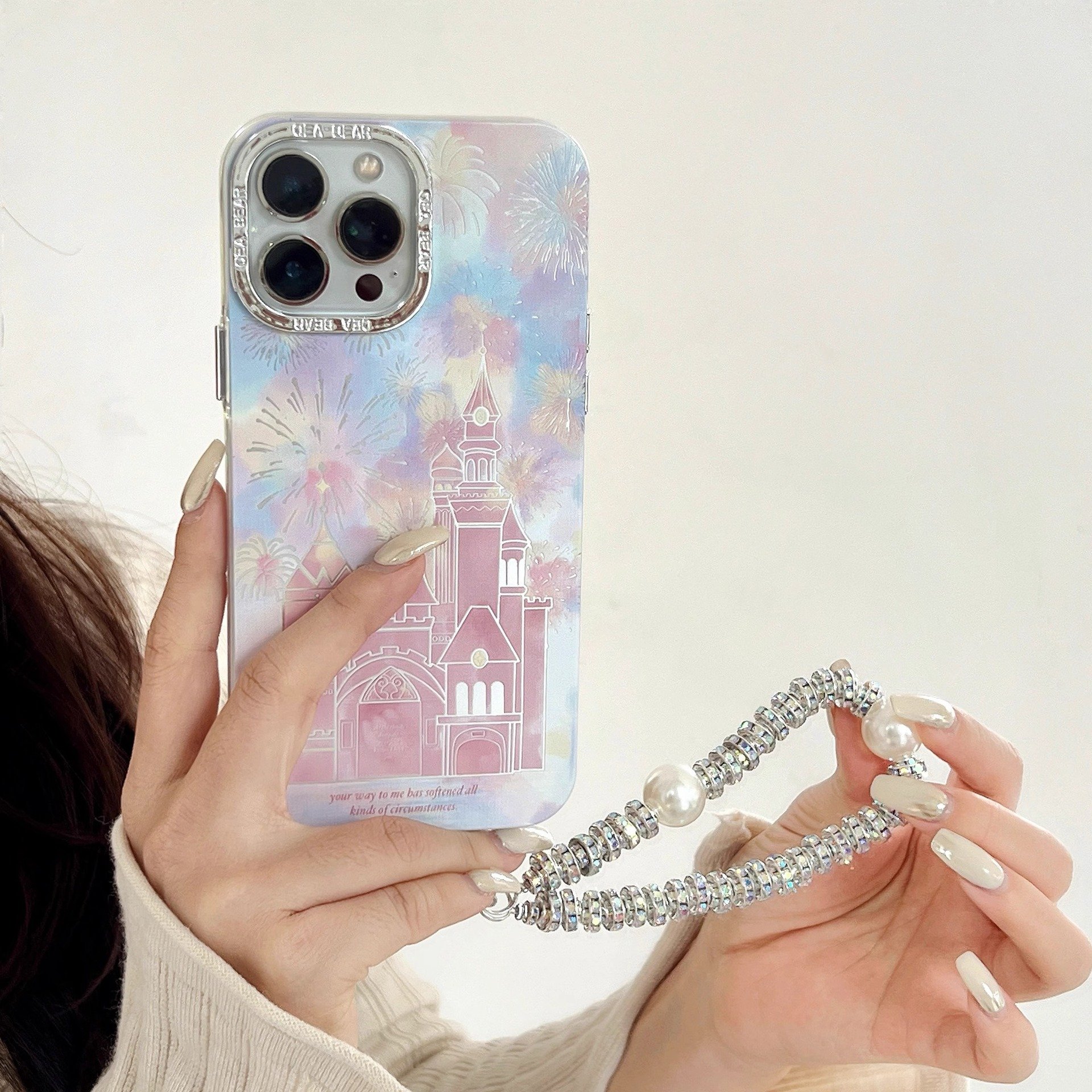 Beaded Rhinestone Metal Phone Chain, Wrist Strap, Universal Anti-Lost Phone Case Lanyard, Mobile Phone Charm
