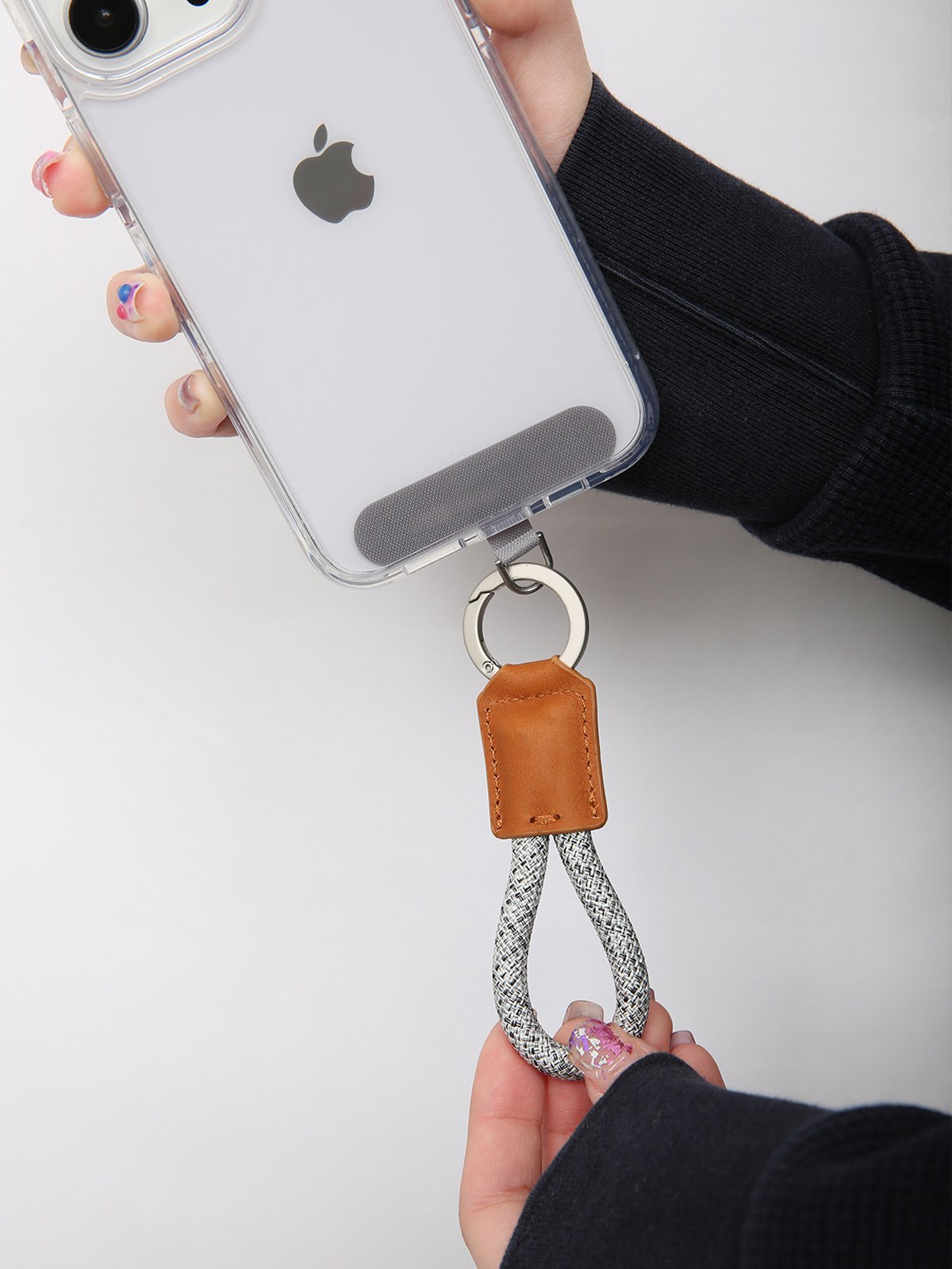 Mobile phone lanyard pure handmade high-end car key pendant advanced mobile phone chain anti-lost keychain
