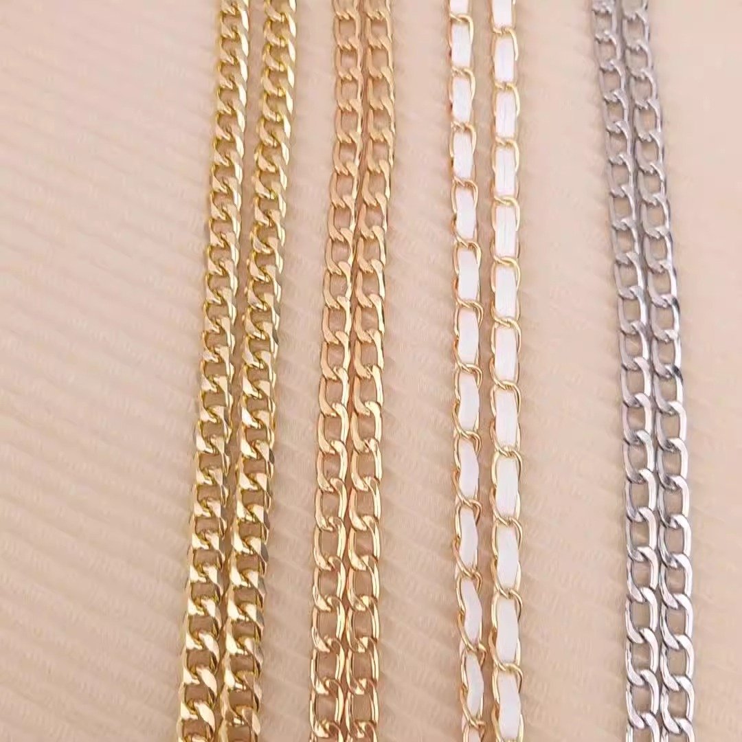 Wholesale Gold Silver Snake Chain Cuban Chain Lanyard Cross Body Necklace Strap Cell Mobile Phone Straps for women