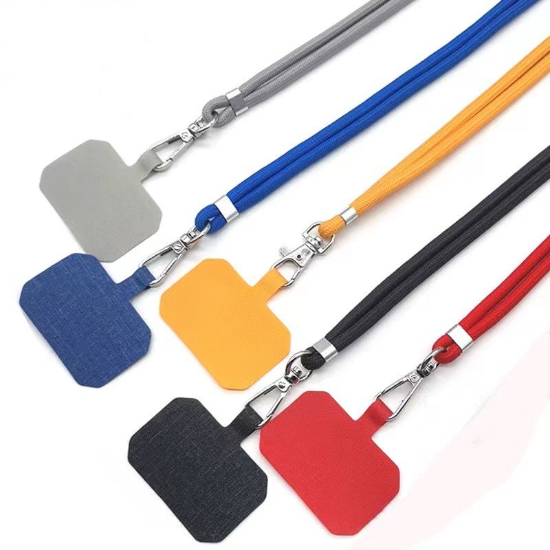 Wrist satin promotional polyester phone lanyard with logo custom keychain with id card badge holder mobile straps