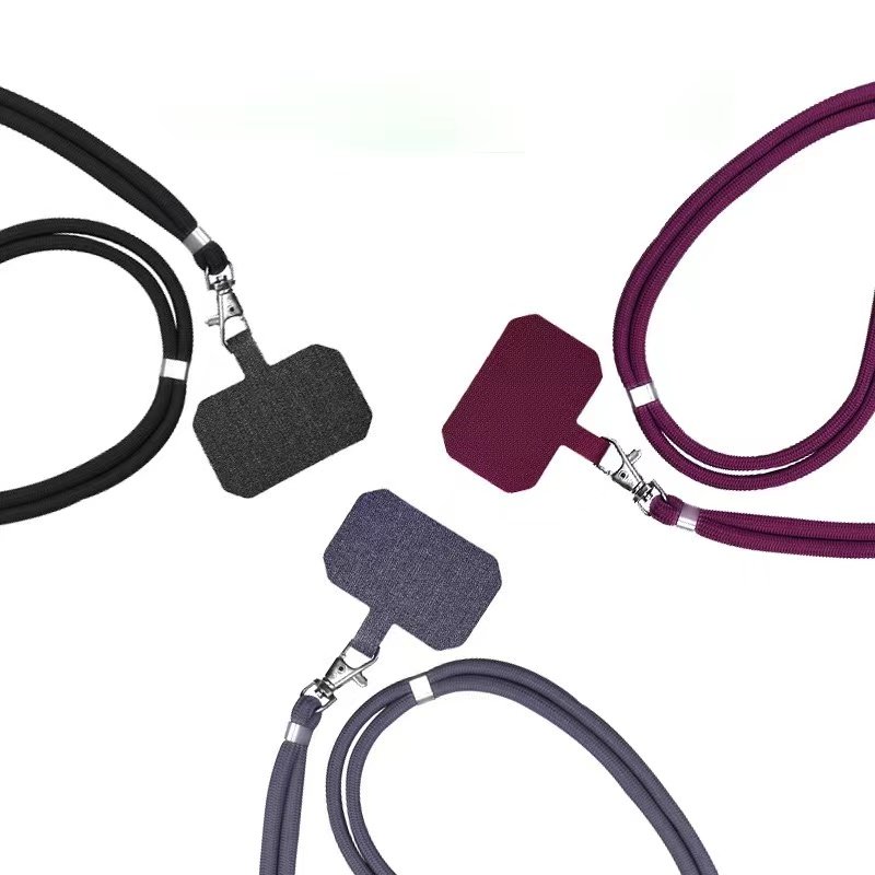 Wrist satin promotional polyester phone lanyard with logo custom keychain with id card badge holder mobile straps