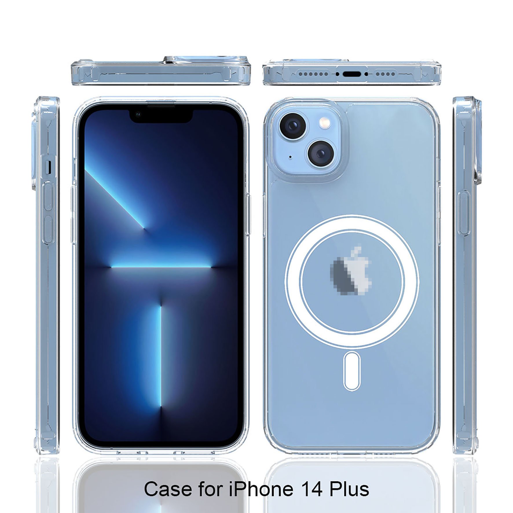 Crystal Clear Hybrid Mobile Shockproof Cell Phone Back Cover Case for IP14 15 16
