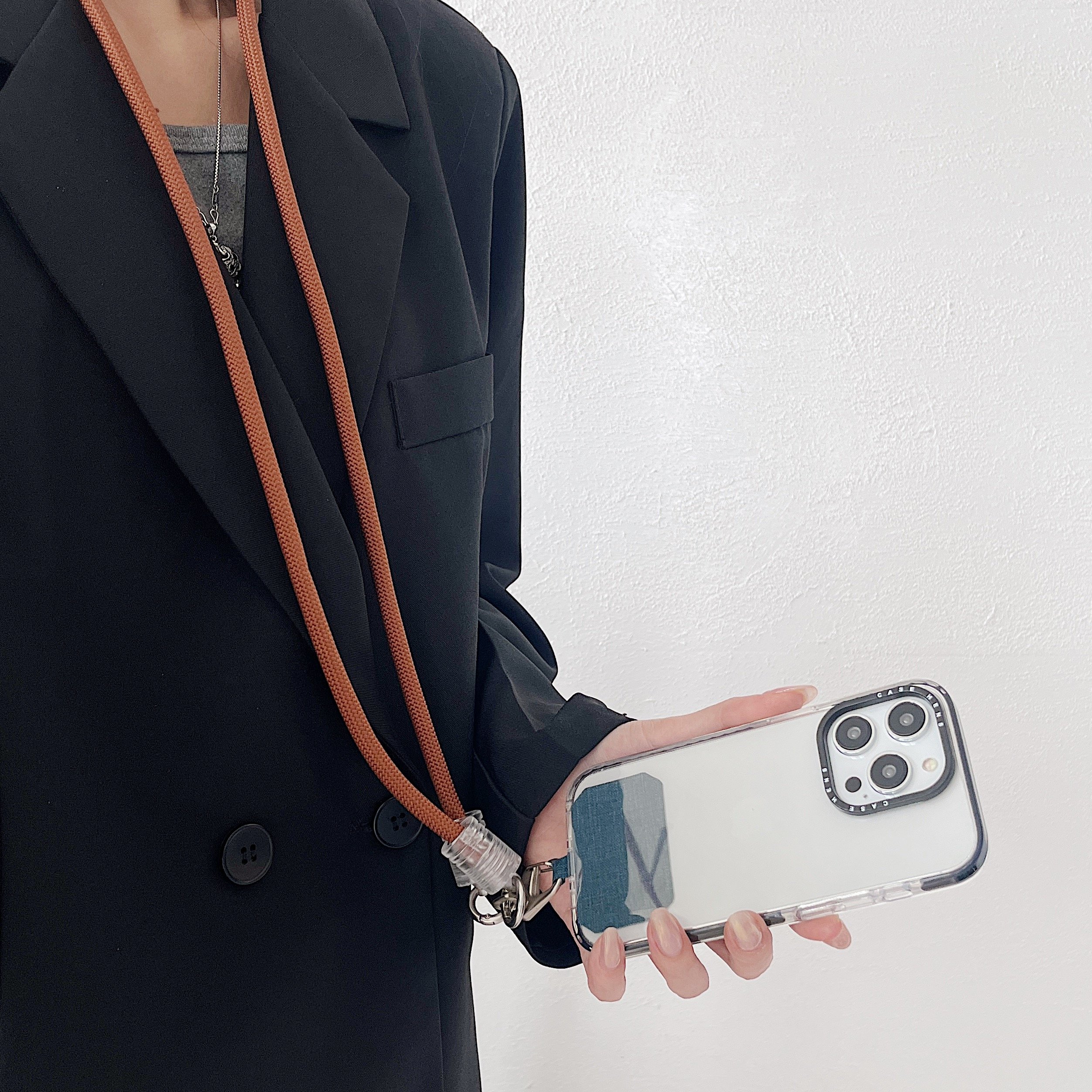 Adjustable Universal Multi-Color Polyester Mobile Phone Lanyard with Tether Patch Comfortable Neck Strap for Phone Carrying