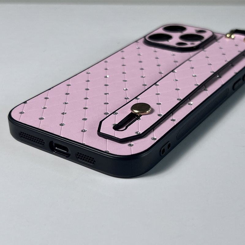 Fashion women PU Leather Phone Covers with Handle Strap Kickstand for iphone 16 15 14 13 pro max samsung A15 S24 S23 S22 ultra