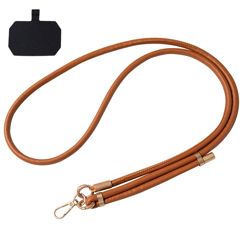 Premium Polyester Crossbody Strap with Phone Case Accessory Real Leather Phone Charm for Mobile Phone
